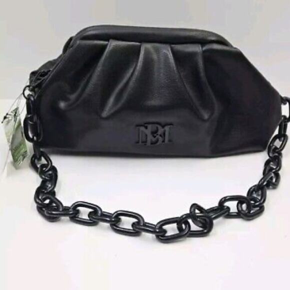 Badgley Mischka Handbags - NWT $129 Badgley Mischka Vegan Leather Handbag Wrapped Frame Clutch in Black